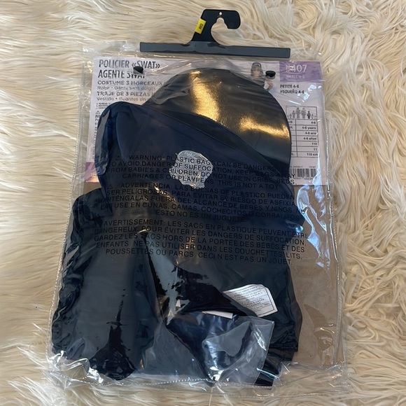 Girls 3 piece SWAT cop police woman black navy Halloween costume sz S cop woman - Picture 3 of 16